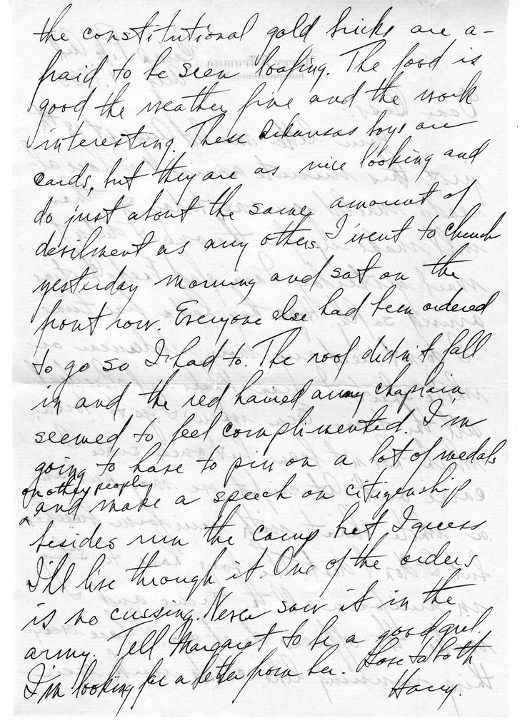 Letter from Harry S. Truman to Bess W. Truman