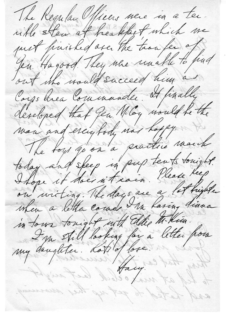 Letter from Harry S. Truman to Bess W. Truman