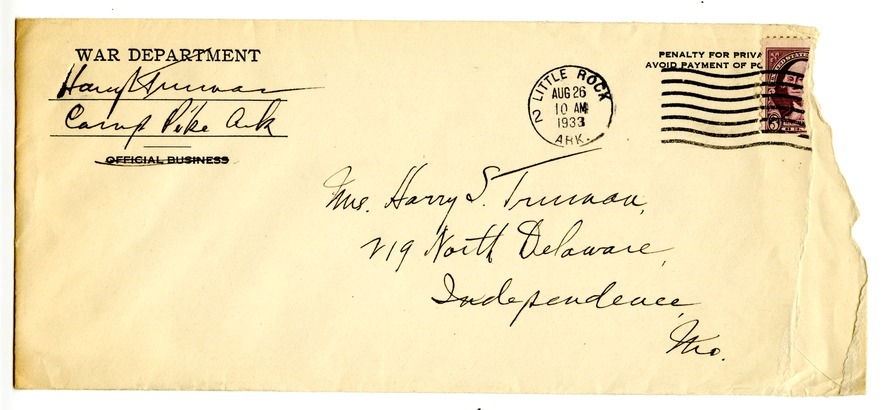 Letter from Harry S. Truman to Bess W. Truman