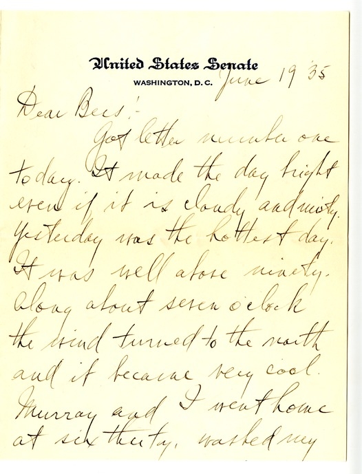 Letter from Harry S. Truman to Bess W. Truman