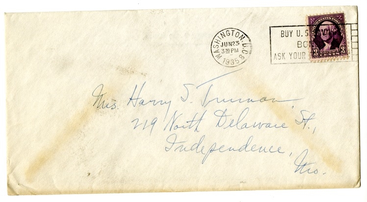 Letter from Harry S. Truman to Bess W. Truman