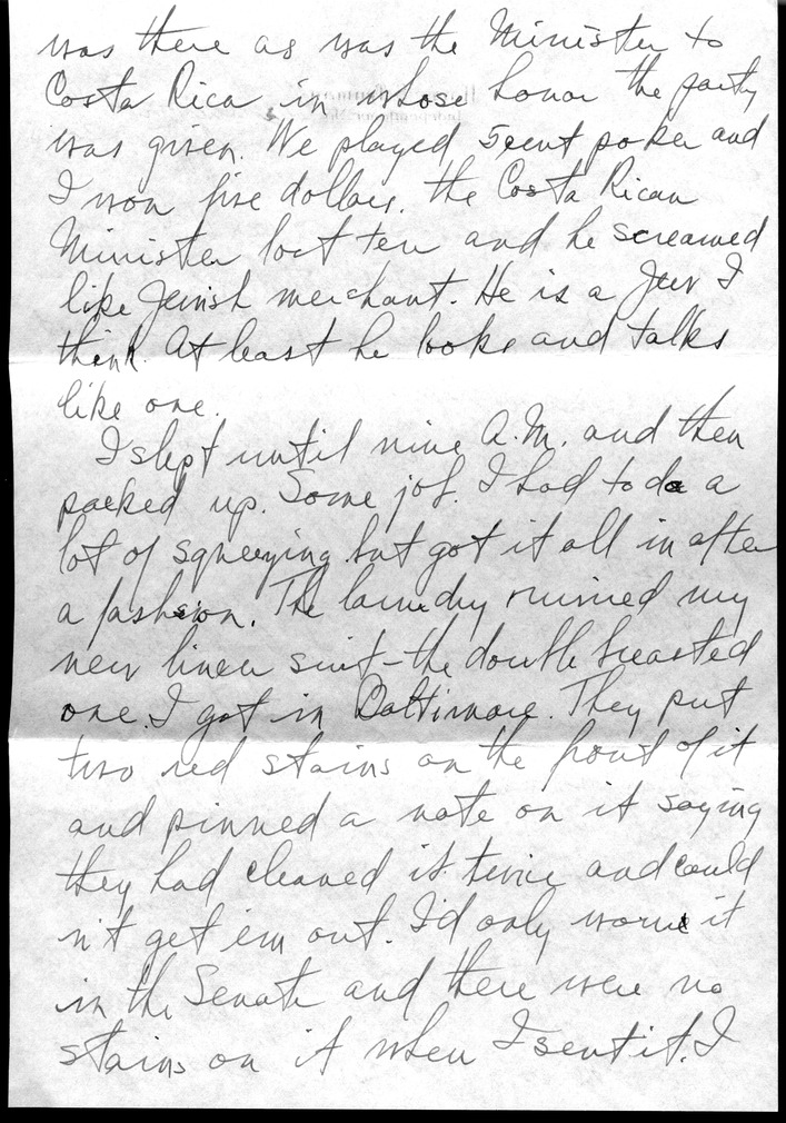 Letter from Harry S. Truman to Bess W. Truman