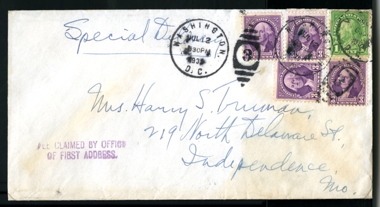 Letter from Harry S. Truman to Bess W. Truman