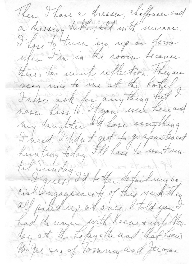 Letter from Harry S. Truman to Bess W. Truman