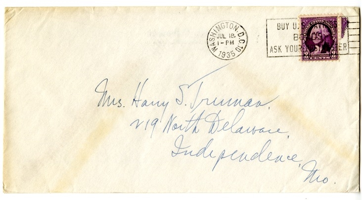 Letter from Harry S. Truman to Bess W. Truman