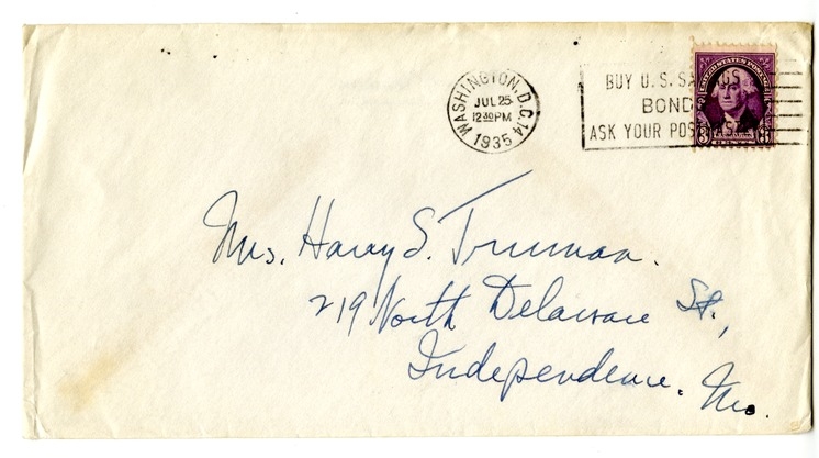 Letter from Harry S. Truman to Bess W. Truman