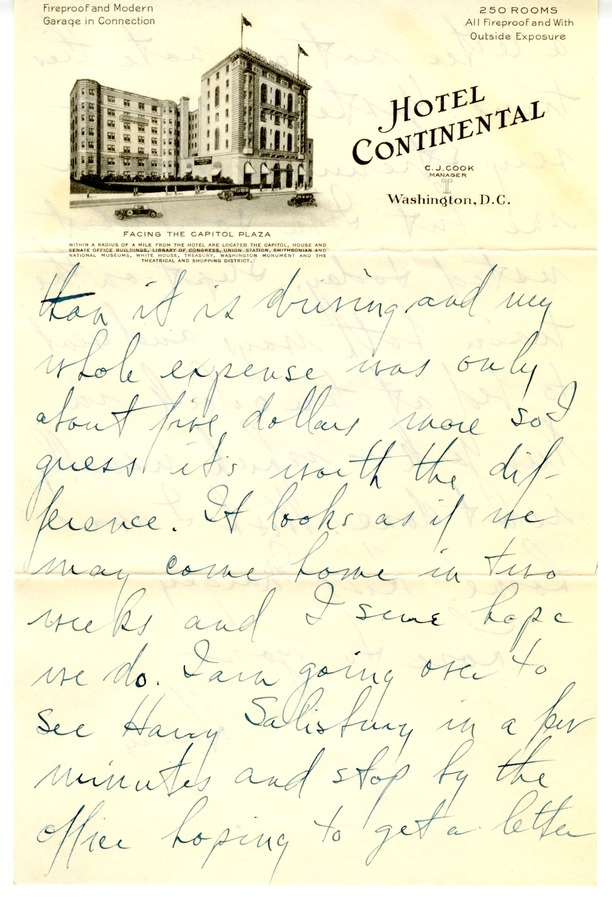 Letter from Harry S. Truman to Bess W. Truman