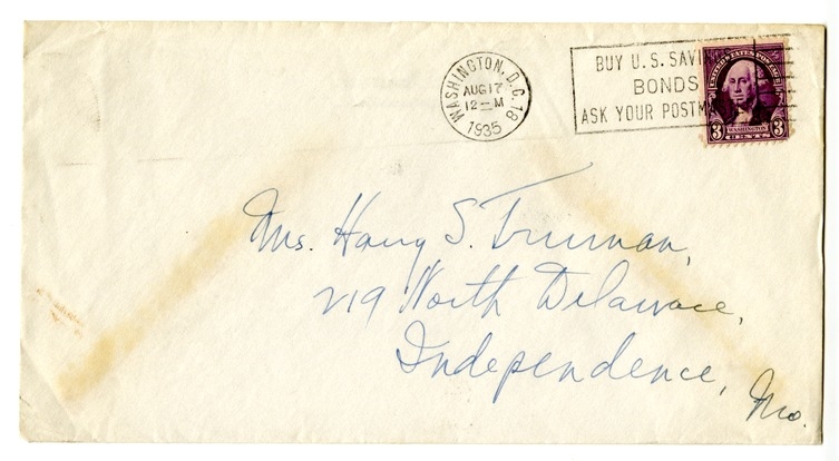 Letter from Harry S. Truman to Bess W. Truman