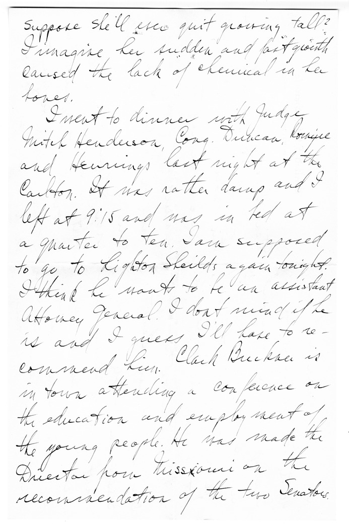 Letter from Harry S. Truman to Bess W. Truman