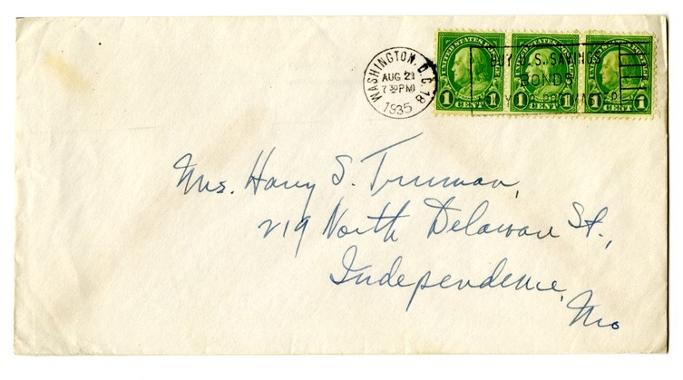 Letter from Harry S. Truman to Bess W. Truman