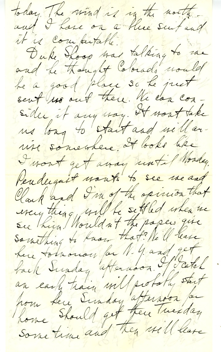 Letter from Harry S. Truman to Bess W. Truman