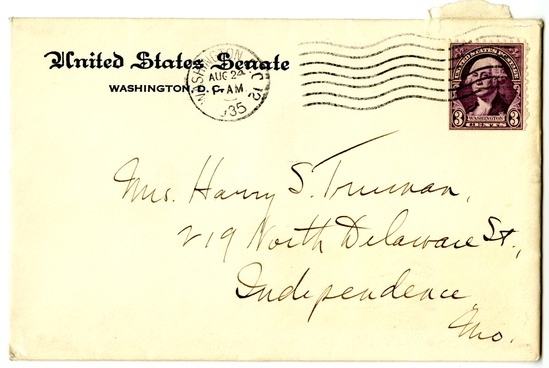 Letter from Harry S. Truman to Bess W. Truman