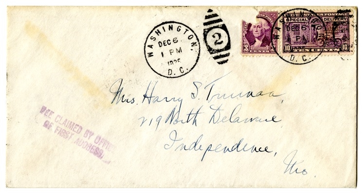 Letter from Harry S. Truman to Bess W. Truman