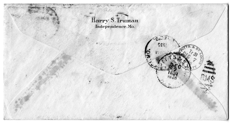 Letter from Harry S. Truman to Bess W. Truman