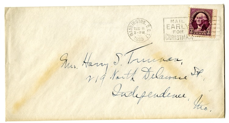 Letter from Harry S. Truman to Bess W. Truman