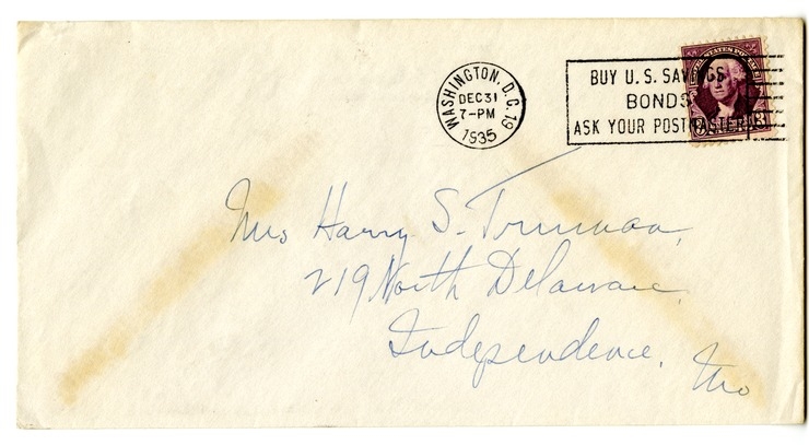 Letter from Harry S. Truman to Bess W. Truman