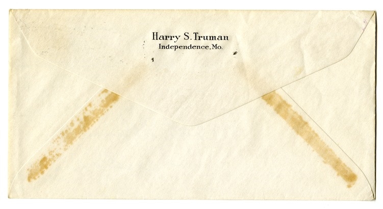 Letter from Harry S. Truman to Bess W. Truman