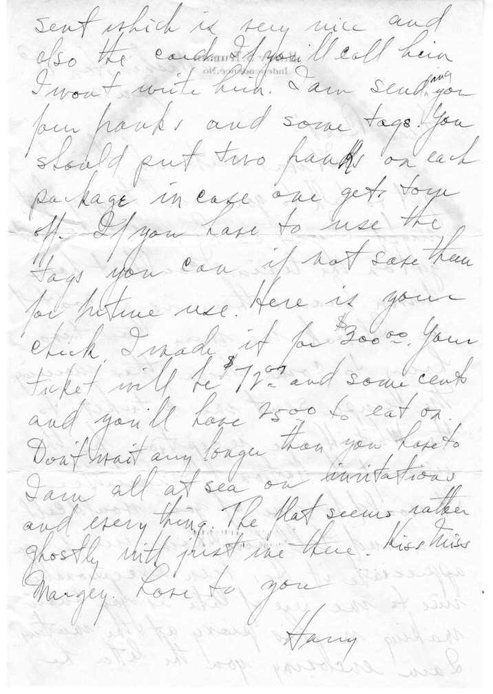 Letter from Harry S. Truman to Bess W. Truman