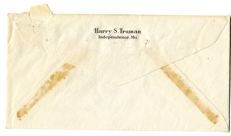 Letter from Harry S. Truman to Bess W. Truman