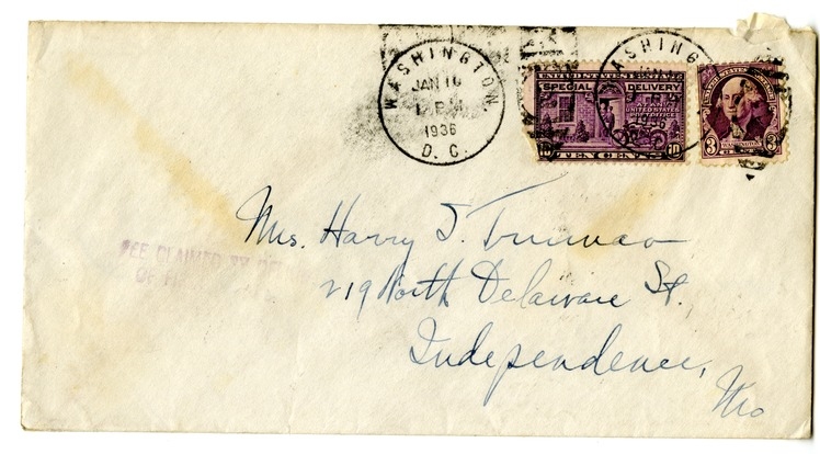 Letter from Harry S. Truman to Bess W. Truman