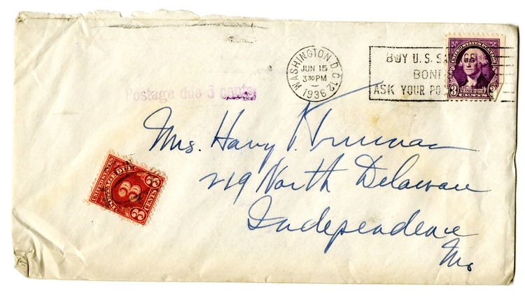 Letter from Harry S. Truman to Bess W. Truman