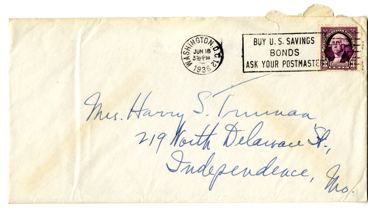 Letter from Harry S. Truman to Bess W. Truman