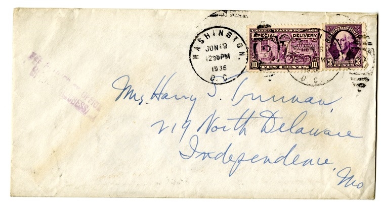 Letter from Harry S. Truman to Bess W. Truman