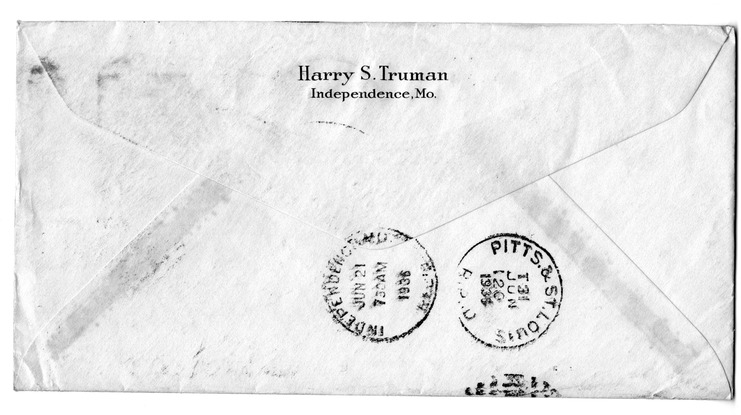 Letter from Harry S. Truman to Bess W. Truman