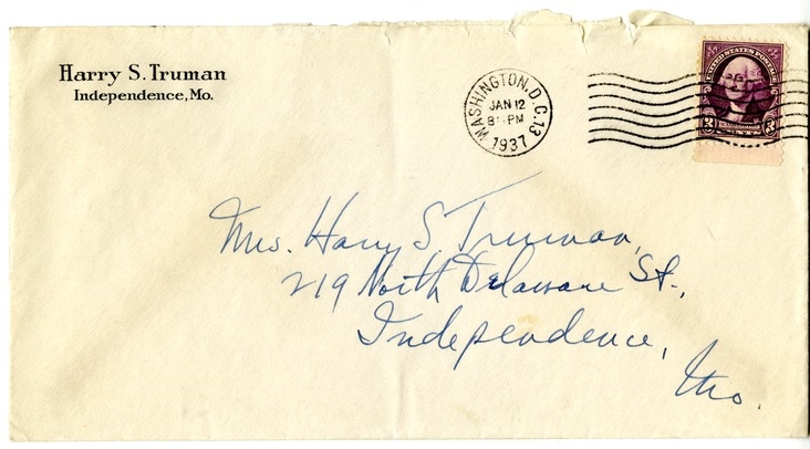 Letter from Harry S. Truman to Bess W. Truman