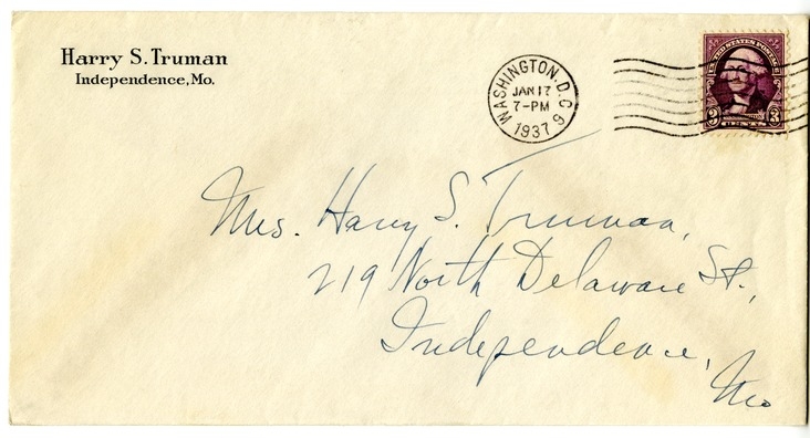 Letter from Harry S. Truman to Bess W. Truman