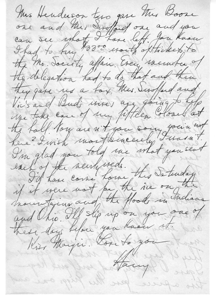 Letter from Harry S. Truman to Bess W. Truman