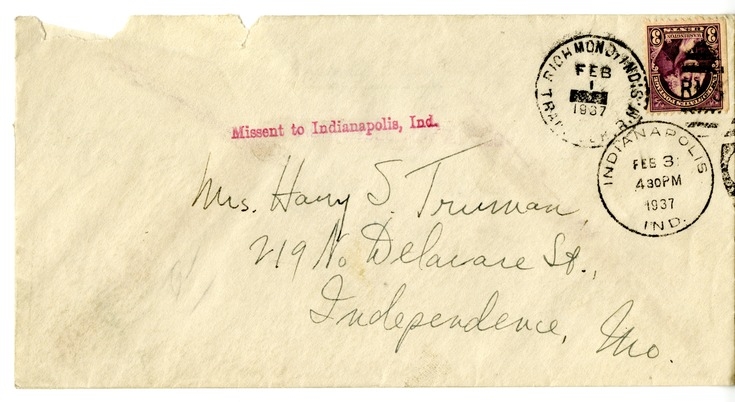 Letter from Harry S. Truman to Bess W. Truman