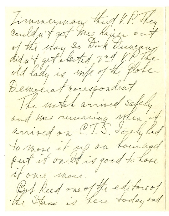 Letter from Harry S. Truman to Bess W. Truman