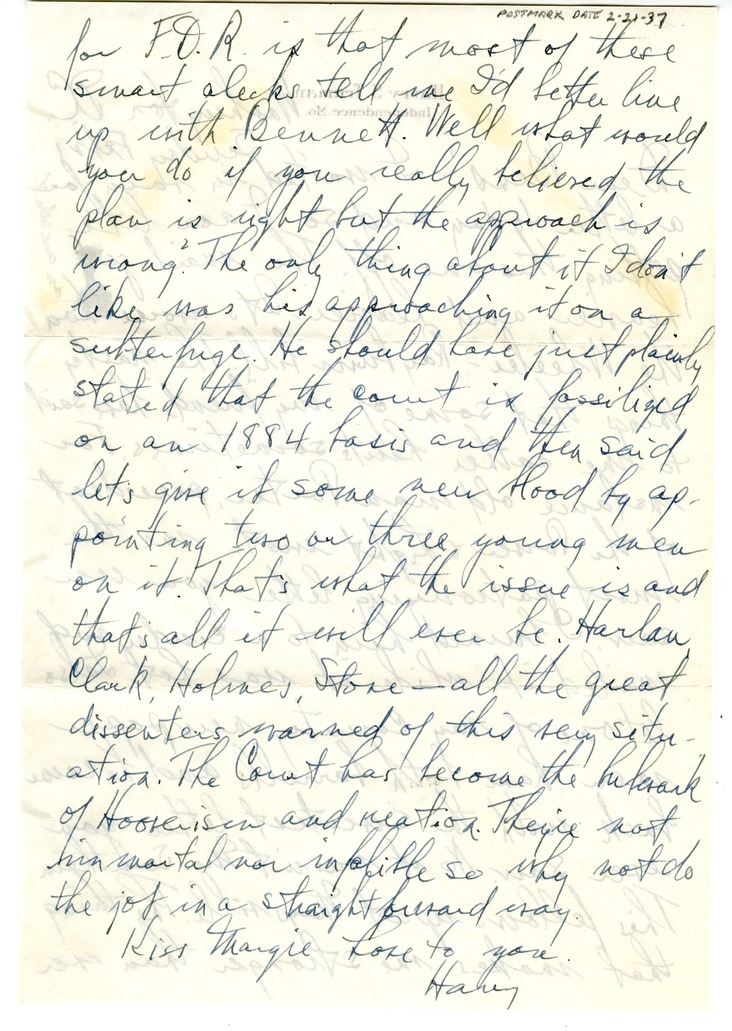 Letter from Harry S. Truman to Bess W. Truman