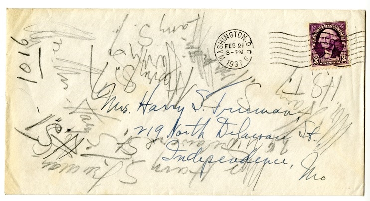 Letter from Harry S. Truman to Bess W. Truman