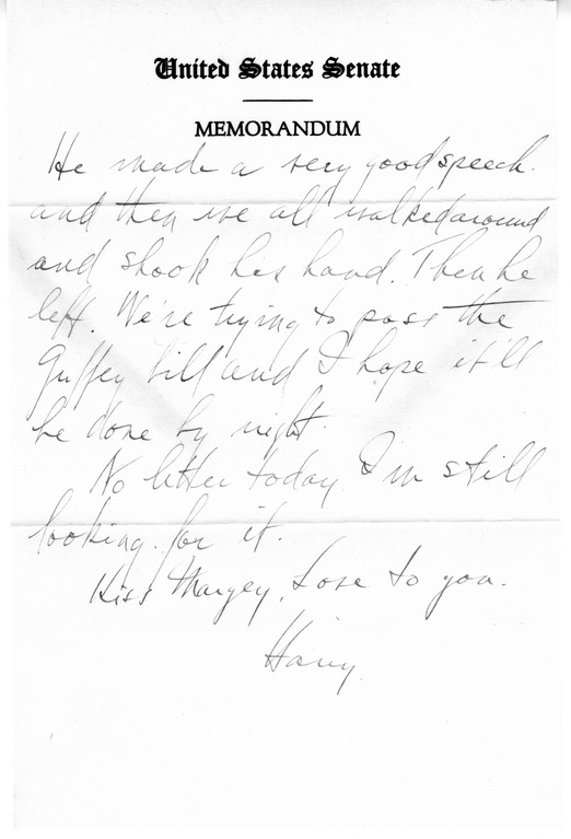 Letter from Harry S. Truman to Bess W. Truman