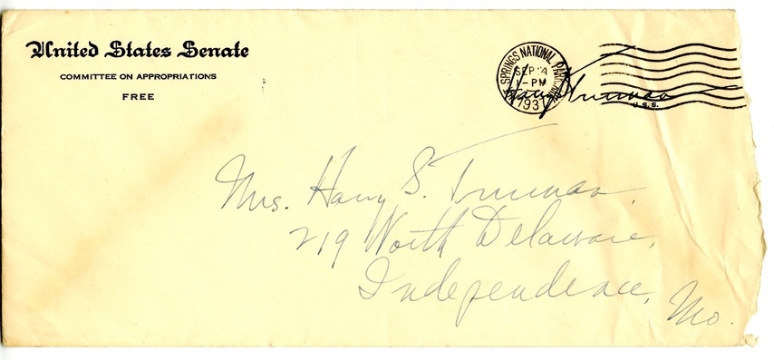 Letter from Harry S. Truman to Bess W. Truman