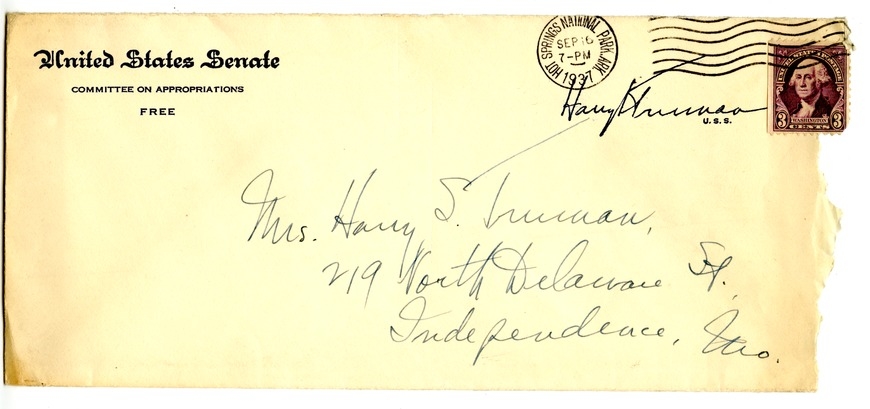 Letter from Harry S. Truman to Bess W. Truman