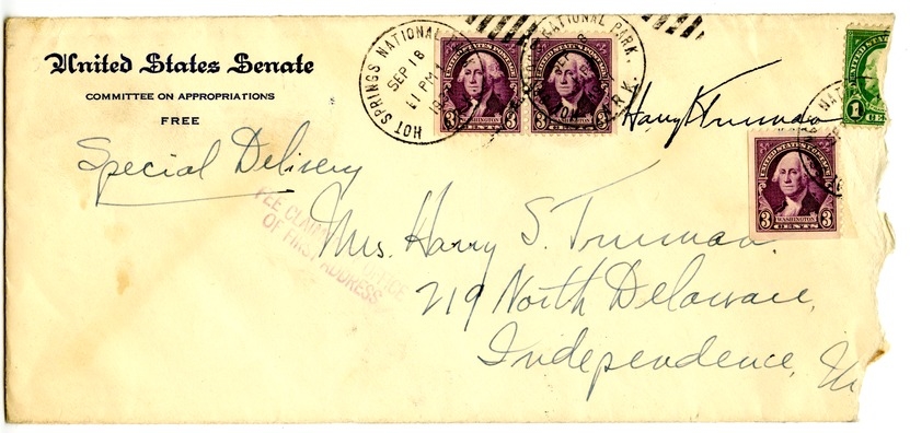 Letter from Harry S. Truman to Bess W. Truman