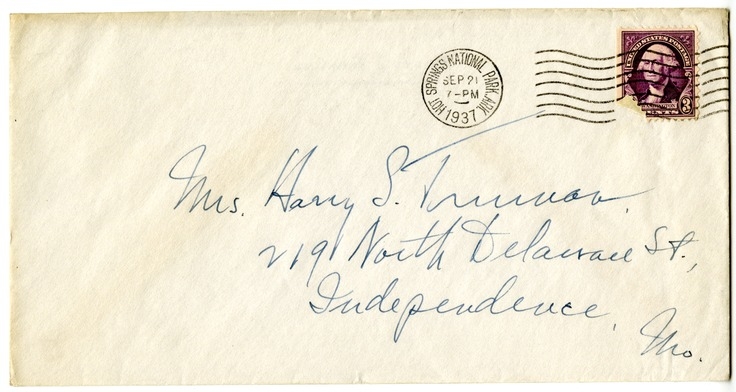 Letter from Harry S. Truman to Bess W. Truman