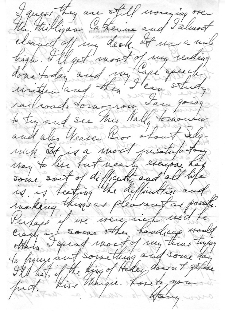 Letter from Harry S. Truman to Bess W. Truman