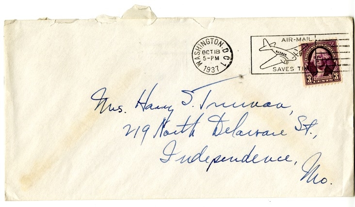 Letter from Harry S. Truman to Bess W. Truman