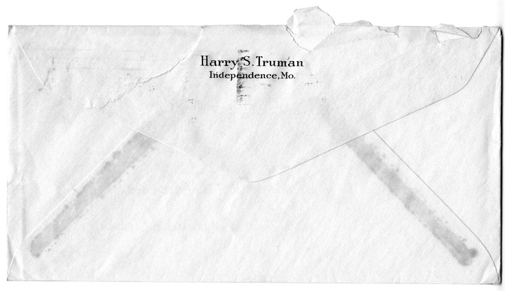 Letter from Harry S. Truman to Bess W. Truman