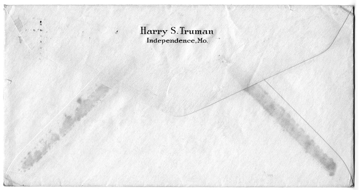 Letter from Harry S. Truman to Bess W. Truman