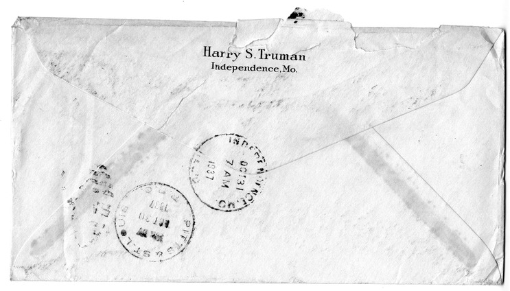 Letter from Harry S. Truman to Bess W. Truman