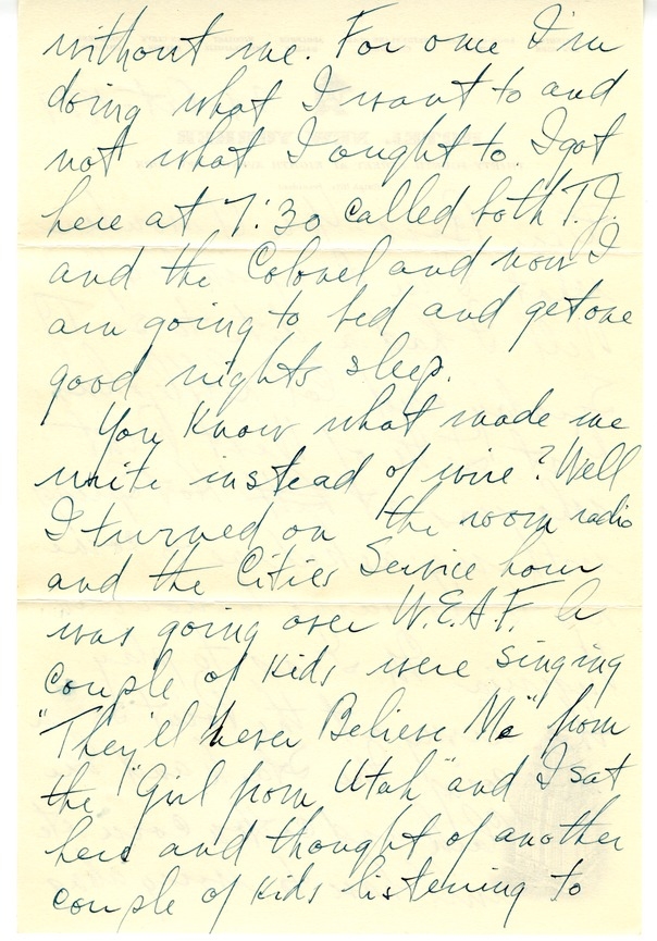 Letter from Harry S. Truman to Bess W. Truman