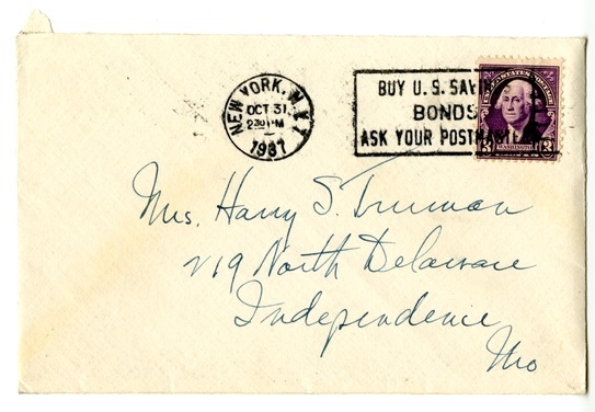 Letter from Harry S. Truman to Bess W. Truman