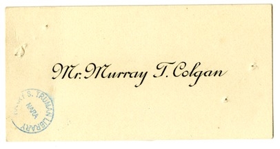 Wedding Gift Card from Murray T. Colgan