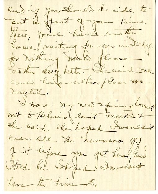 Letter from Bess Wallace to Harry S. Truman