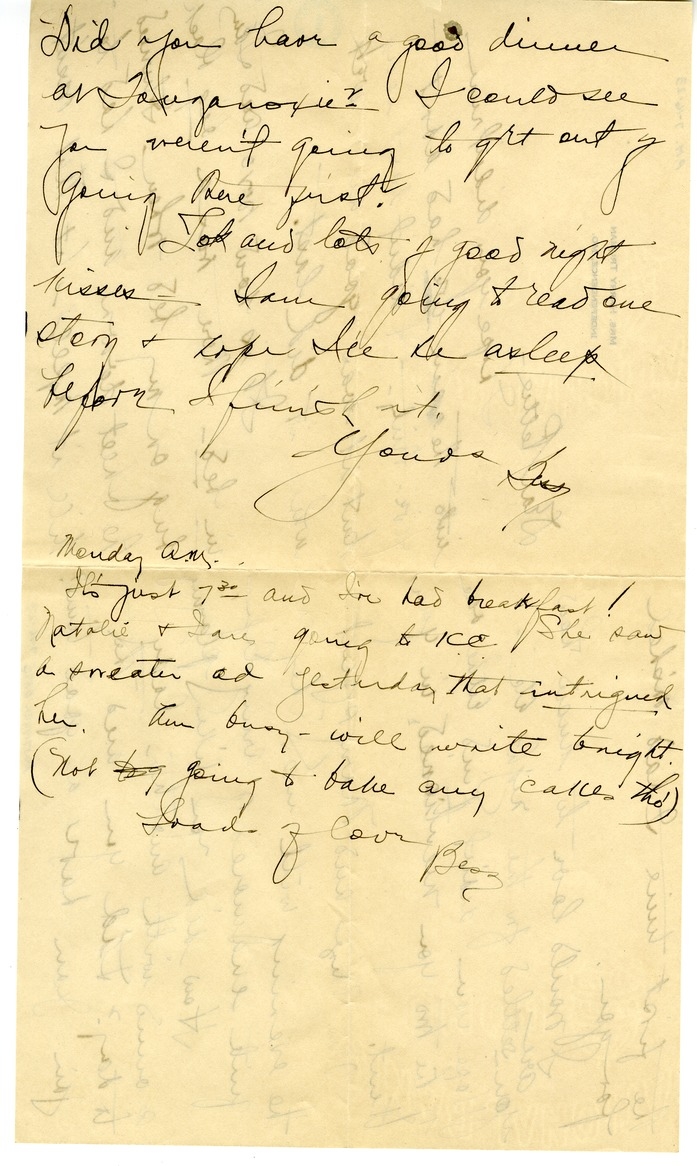 Letter from Bess W. Truman to Harry S. Truman